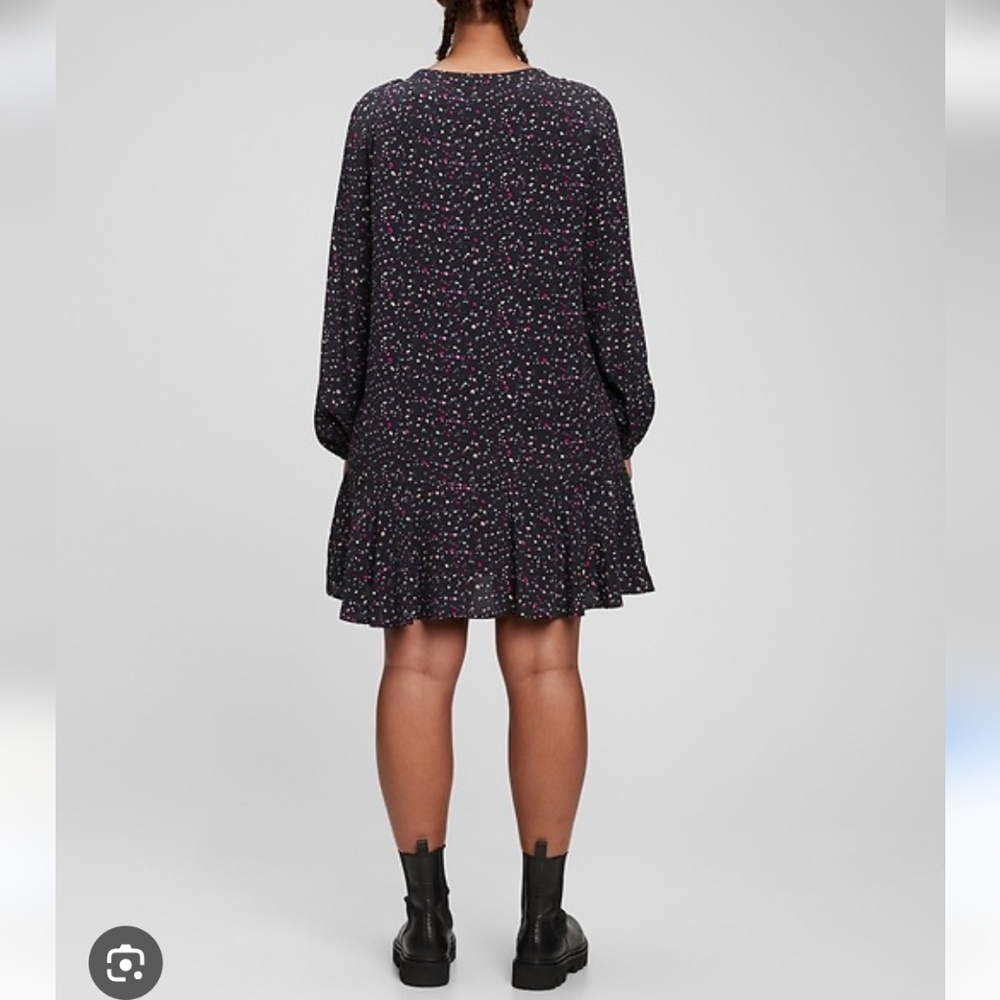 Gap Flounce Hem Dress Women's XXL Black Cottagecore Peasant Retro 90s Y2K - Picture 6 of 10